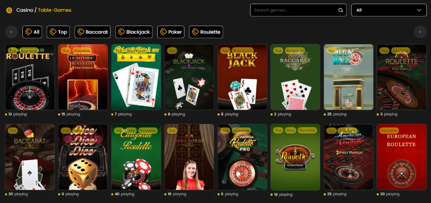 29black casino table